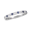 Roberto Coin 18K WHITE GOLD LOVE IN VERONA PAVE DIAMOND & BLUE SAPPHIRE BANGLE