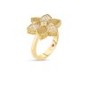 Roberto Coin 18K YELLOW GOLD VERNAZZA ALTERNATING PAVE DIAMOND & SATIN FINISH FLOWER RING