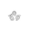 Roberto Coin 18K WHITE GOLD DOLCETTO THREE STONE DIAMOND RING
