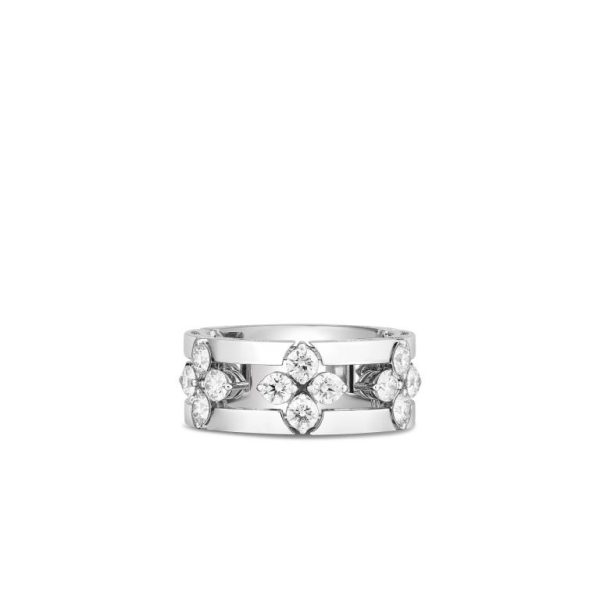 Roberto Coin 18K WHITE GOLD LOVE IN VERONA DIAMOND OPEN FRAME RING