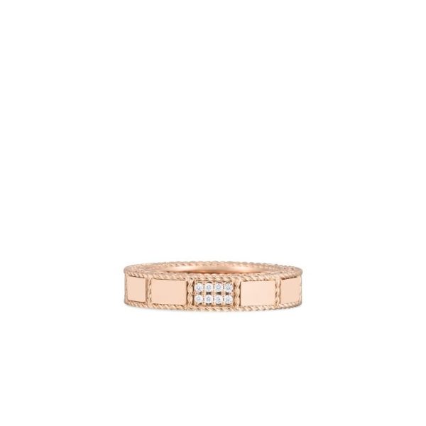 Roberto Coin 18K ROSE GOLD MOSAIC DIAMOND ACCENT RING