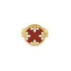 Roberto Coin 18K YELLOW GOLD COLORED MEDALLIONS DIAMOND, RED AGATE, AND MOTHER OF PEARL REVERSIBLE RING