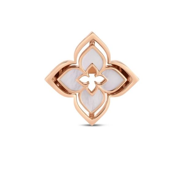 Roberto Coin 18K ROSE GOLD VENETIAN PRINCESS PIROUETTE DIAMOND & MOTHER OF PEARL FLOWER RING
