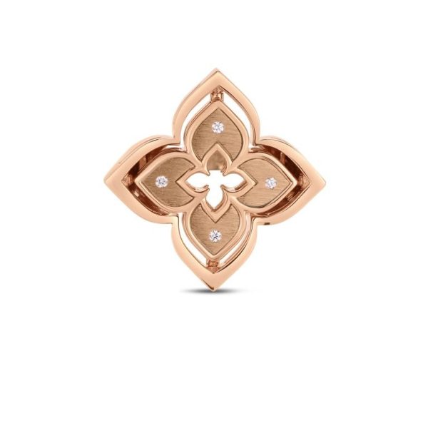 Roberto Coin 18K ROSE GOLD VENETIAN PRINCESS PIROUETTE DIAMOND & MOTHER OF PEARL FLOWER RING