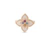 Roberto Coin 18K ROSE GOLD VENETIAN PRINCESS CARNIVAL PAVE DIAMOND & MIXED STONES LARGE FLOWER RING