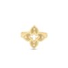 Roberto Coin  18K YELLOW GOLD PETITE VENETIAN PRINCESS DIAMOND & SATIN FINISH SMALL FLOWER RING