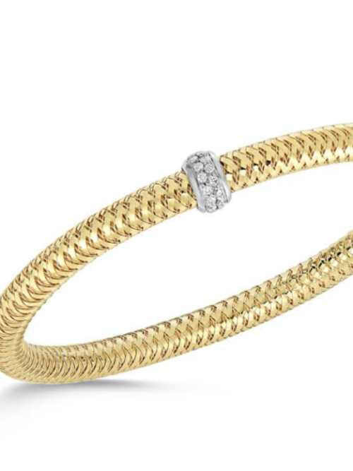 Roberto Coin 18K YELLOW/WHITE GOLD PRIMAVERA DIAMOND ACCENT BRACELET