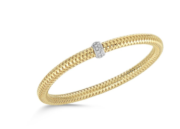 Roberto Coin 18K YELLOW/WHITE GOLD PRIMAVERA DIAMOND ACCENT BRACELET