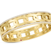 Roberto Coin 18K YELLOW GOLD NAVARRA WIDE BANGLE WITH DIAMONDS