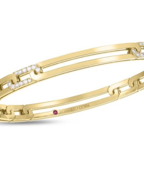 Roberto Coin 18K YELLOW GOLD NAVARRA DIAMOND ACCENT & EXTENDED LINK BANGLE