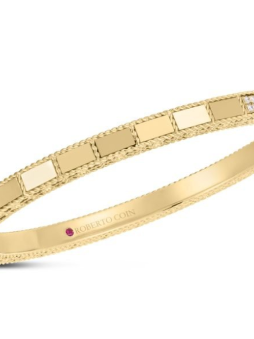 Roberto Coin 18K YELLOW GOLD MOSAIC DIAMOND ACCENT BANGLE