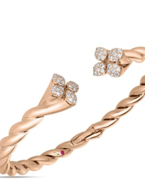 Roberto Coin 18K ROSE GOLD LOVE IN VERONA DIAMOND TWIST BANGLE
