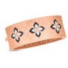 Roberto Coin 18K ROSE/WHITE GOLD VENETIAN PRINCESS DIAMOND& BLACK JADE FLOWER WIDE BANGLE