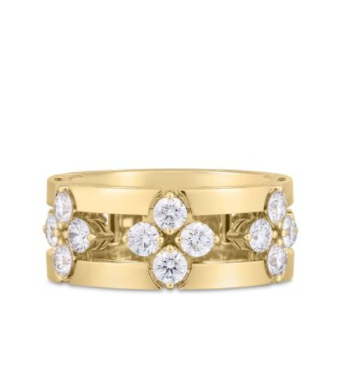 Roberto Coin 18K YELLOW GOLD LOVE IN VERONA DIAMOND OPEN FRAME RING