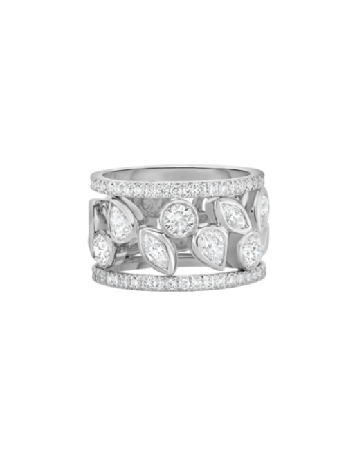 Roberto Coin 18K WHITE GOLD DOLCE WIDE PAVE DIAMOND RING
