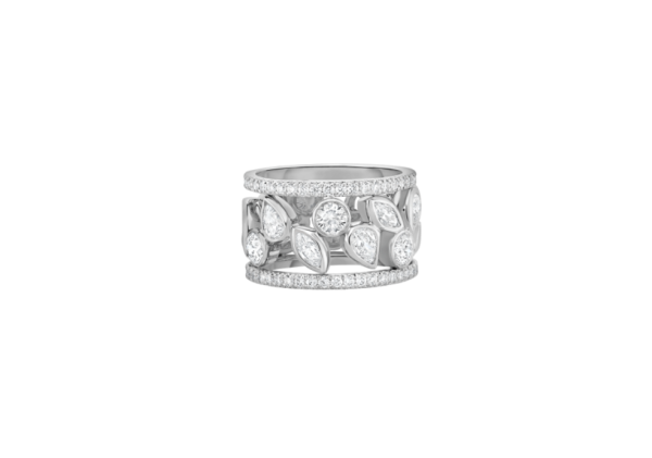 Roberto Coin 18K WHITE GOLD DOLCE WIDE PAVE DIAMOND RING