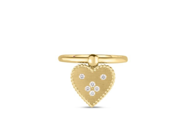 Roberto Coin 18K YELLOW GOLD VENETIAN PRINCESS SMALL HEART MEDALLION RING