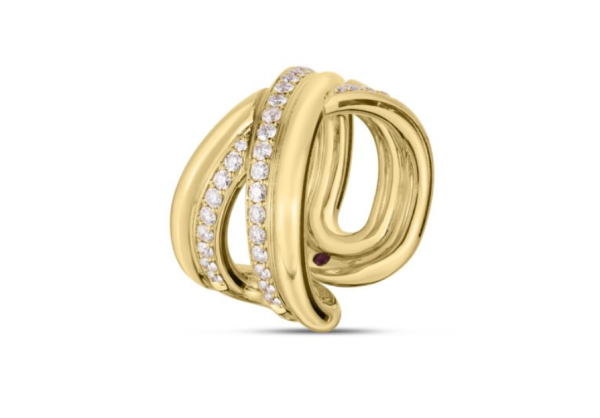 Roberto Coin 18K YELLOW GOLD CIALOMA DIAMOND CROSSOVER RING