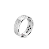 Roberto Coin 18K WHITE GOLD LOVE IN VERONA ETCHED FLOWERS WIDE RING