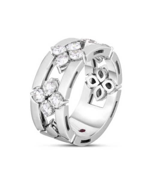 Roberto Coin 18K WHITE GOLD LOVE IN VERONA DIAMOND OPEN FRAME RING