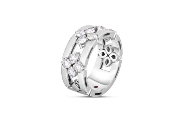 Roberto Coin 18K WHITE GOLD LOVE IN VERONA DIAMOND OPEN FRAME RING