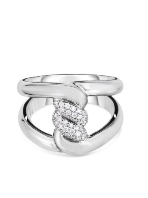 Roberto Coin 18K WHITE GOLD CIALOMA DIAMOND SINGLE KNOT RING