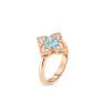 Roberto Coin 18K ROSE GOLD VENETIAN PRINCESS CARNIVAL PAVE DIAMOND & BLUE TOPAZ SMALL FLOWER RING