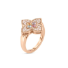 Roberto Coin 18K ROSE GOLD VENETIAN PRINCESS CARNIVAL PAVE DIAMOND & MIXED STONES LARGE FLOWER RING