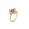 Roberto Coin 18K ROSE GOLD VENETIAN PRINCESS CARNIVAL PAVE DIAMOND & AMETHYST SMALL FLOWER RING