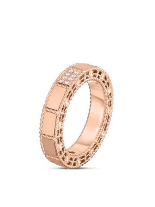 Roberto Coin 18K ROSE GOLD MOSAIC DIAMOND ACCENT RING