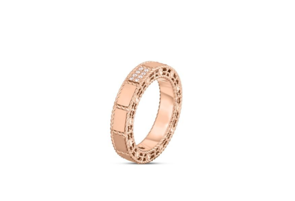 Roberto Coin 18K ROSE GOLD MOSAIC DIAMOND ACCENT RING