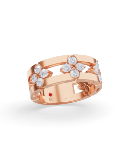 Roberto Coin 18K ROSE GOLD LOVE IN VERONA DIAMOND OPEN FRAME RING