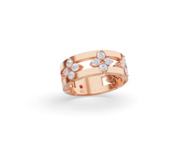 Roberto Coin 18K ROSE GOLD LOVE IN VERONA DIAMOND OPEN FRAME RING