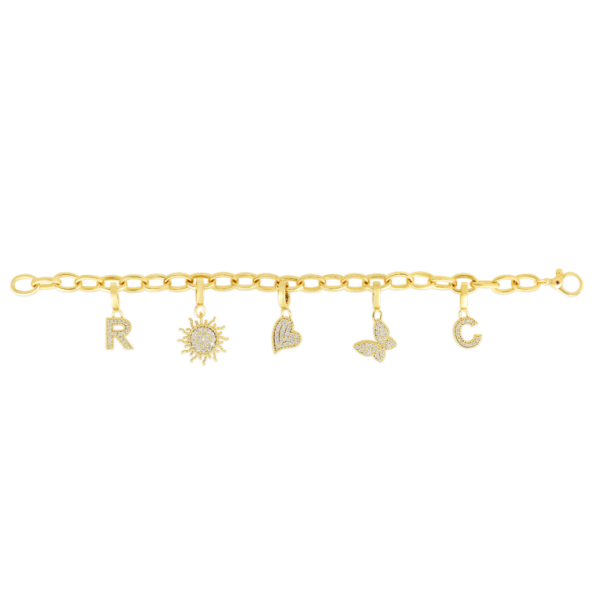 Roberto Coin 18K YELLOW GOLD OVAL LINK CHARM BRACELET