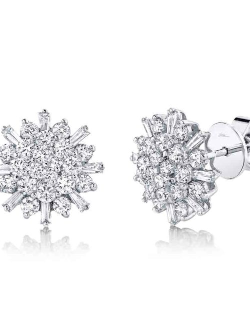 Shy Creation Glittara 1.87CT DIAMOND BAGUETTE STUD EARRING