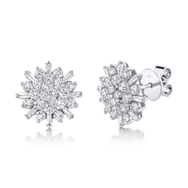 Shy Creation Glittara 1.87CT DIAMOND BAGUETTE STUD EARRING