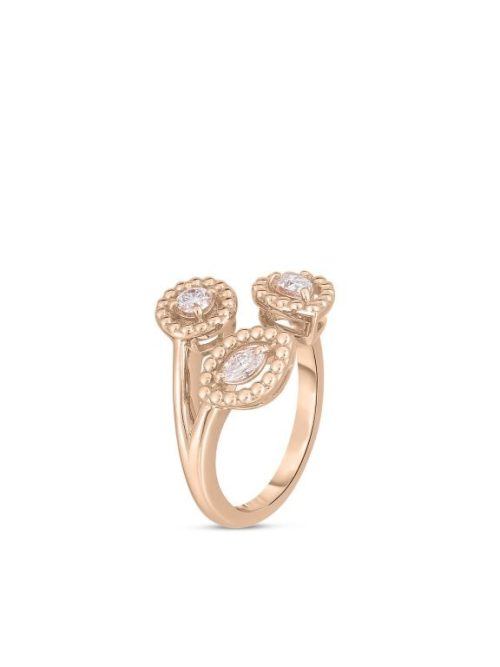 Roberto Coin 18K ROSE GOLD DOLCETTO THREE STONE DIAMOND RING