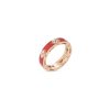 Roberto Coin 18K ROSE GOLD LOVE IN VERONA DIAMOND AND CORAL ENAMEL RING