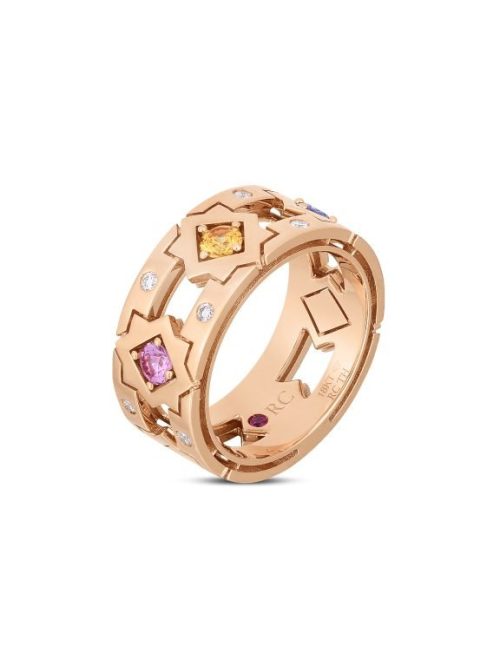 Roberto Coin 18K ROSE GOLD NAVARRA DIAMOND & MIXED SAPPHIRE RING