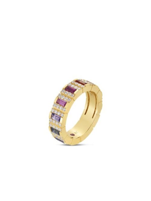 Roberto Coin 18K YELLOW GOLD OBELISCO PAVE DIAMOND & MIXED SAPPHIRES RING