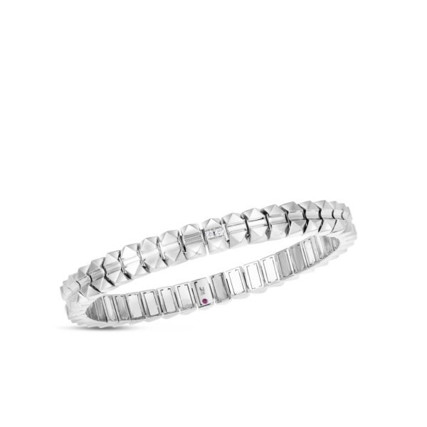 Roberto Coin 18K WHITE GOLD OBELISCO DIAMOND ACCENT FLEXIBLE BANGLE