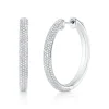 Shy Creation Kate 0.97CT DIAMOND PAVE HOOP EARRING