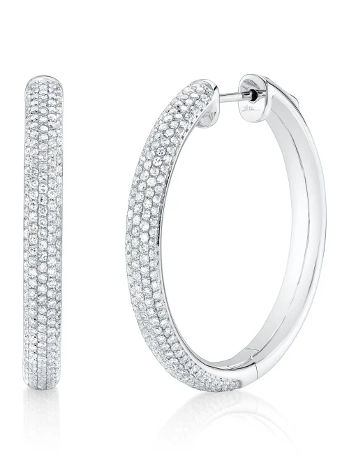 Shy Creation Kate 0.97CT DIAMOND PAVE HOOP EARRING