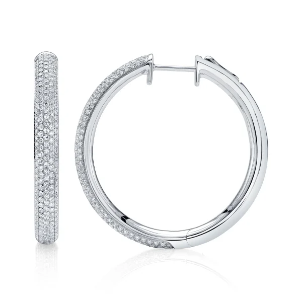Shy Creation Kate 0.97CT DIAMOND PAVE HOOP EARRING