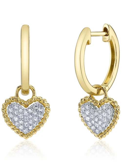 Shy Creation Kate 0.13CT DIAMOND PAVE HEART EARRING