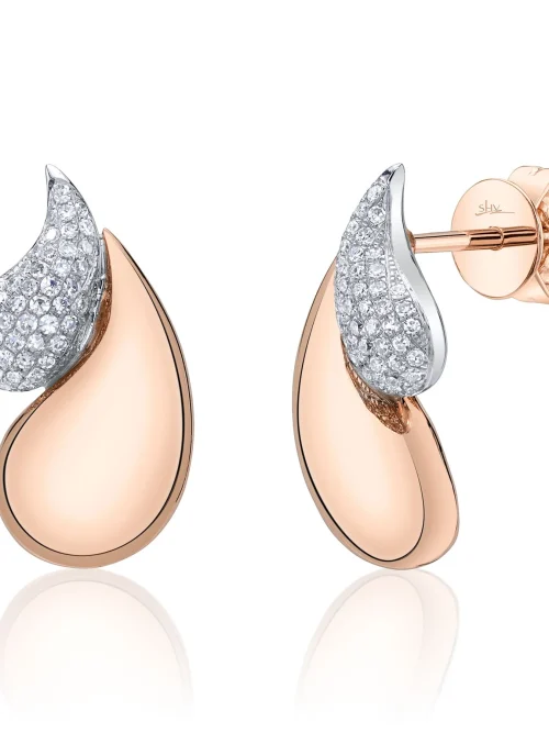 Shy Creation Kate 0.24CT DIAMOND PAVE DROP STUD EARRING