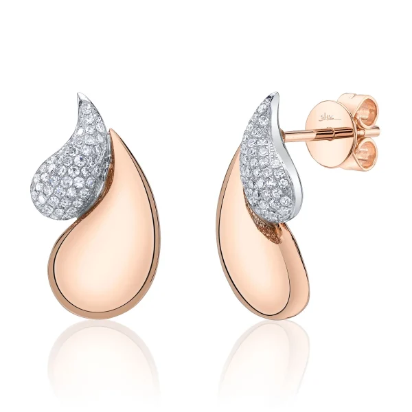 Shy Creation Kate 0.24CT DIAMOND PAVE DROP STUD EARRING