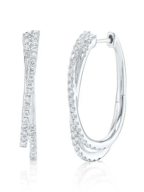 Shy Creation Kate 0.98CT DIAMOND HOOP EARRING