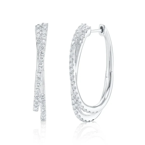 Shy Creation Kate 0.98CT DIAMOND HOOP EARRING
