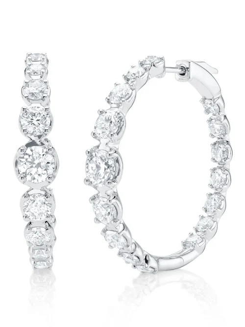 Shy Creation Diana 6.32CT DIAMOND CROWN SETTING HOOP EARRING